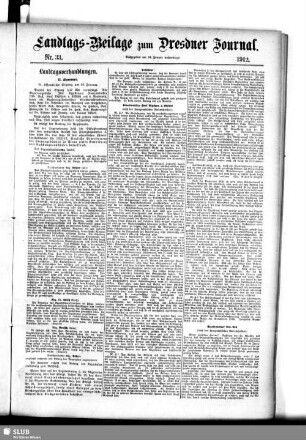 Dresdner Journal ; [...] ; Landtagsbeilage, 01