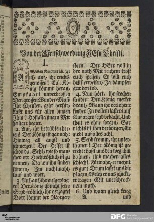 Von der Menschwerdung Jesu Christi.
