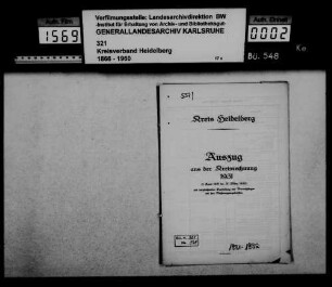 Auszug aus der Kreisrechnung 1931 (1. April 1931 bis 31. März 1932)