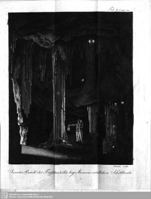 Innere Ansicht der Tropfsteinhöhle bey Slains im nördlichen Schottlande (Tab. I, pag. 24)