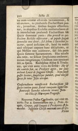 522-531, Consuetudinem ministrandi Eucharistiam sub specie ...