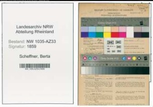 Entnazifizierung Berta Scheffner , geb. 19.10.1893 ()