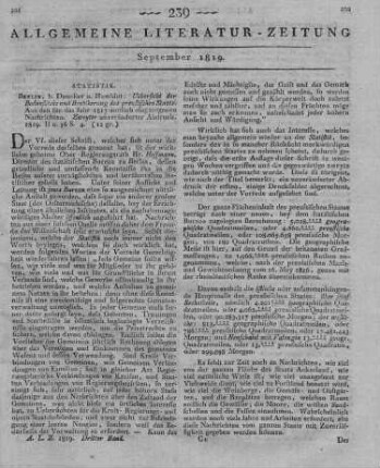 Hoffmann, J. G.: Uebersicht der Bodenfläche und Bevölkerung des preussischen Staats. Berlin: Duncker & Humblot 1819