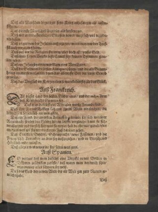Auß Franckreich.