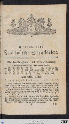 Erleichterte Französische Sprachlehre.