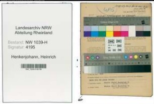 Entnazifizierung Heinrich Henkenjohann , geb. 30.08.1896 (Angestellter)