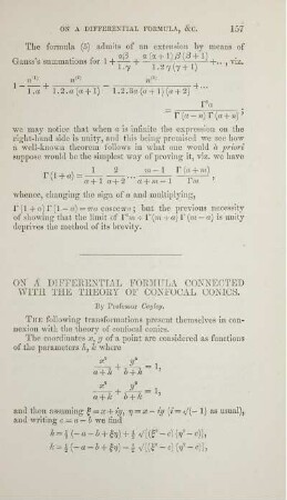 On a differential formula connected with the theory of confocal conics.