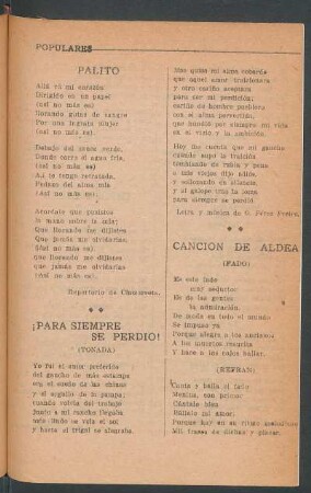 ¡Para siempre se perdio! : (Tonada)