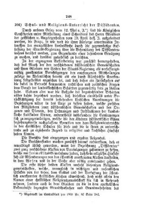 Schul- und Religions-Unterricht der Dissidenten : [IV. Elementarschulwesen]
