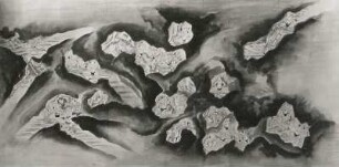 Japanisches Rollbild, Kopie : Japanisches Rollbild, Darstellung des altjapanischen Grubenbetriebes (Kopie, 1882 von Metzger aus Japan mitgebracht)
