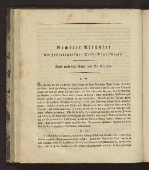 Sechster Abschnitt der hydrotechnischen Reise-Bemerkungen