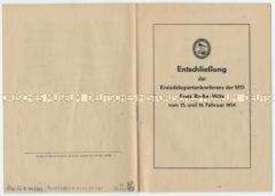 Sonderdruck mit der Entschließung der SED- Kreisdelegiertenkonferenz in Berlin-Mitte zur Umsetzung des Neuen Kurses