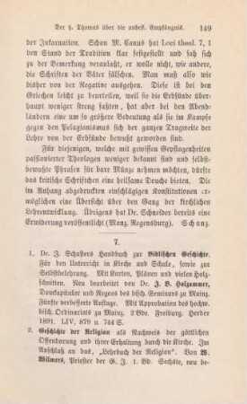 149-153 [Rezension] Schuster, Ignaz, J. Schusters Handbuch zur Biblischen Geschichte