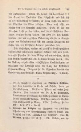 149-153 [Rezension] Schuster, Ignaz, J. Schusters Handbuch zur Biblischen Geschichte