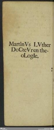 Martinus Luther Docteuren theologie