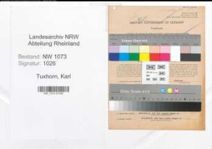 Entnazifizierung Karl Tuxhorn , geb. 08.08.1898 (Buchhalter)