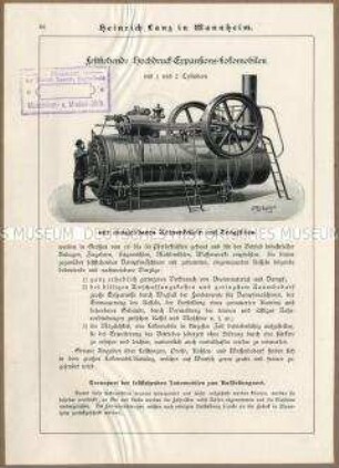Feststehende Hochdruck-Expansions-Lokomobile