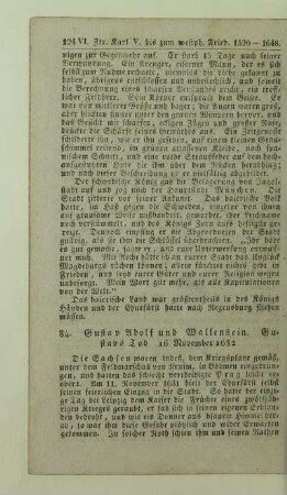 34. Gustav Adolf und Wallenstein. Gustavs Tod 16 November 1632