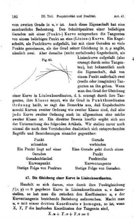 47. Die Gleichung einer Kurve in Linienkoordinaten