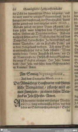 Am Sontag Septuagesimae