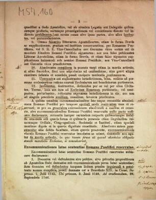 De casibus reservatis papalibus : (Constitutio apostolica) "Apostolicae Sedis moderationi". [Kopft.]