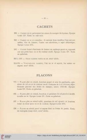 Flacons (Nr. 225 - 242)