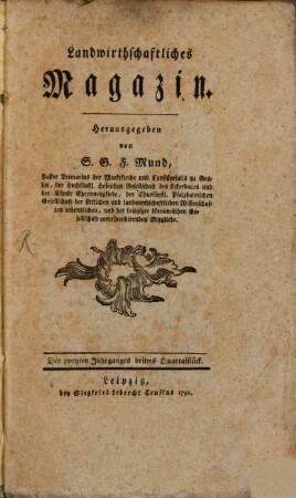 Landwirthschaftliches Magazin, 2,3. 1791