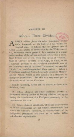 Chapter III. Africa's three divisions