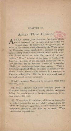 Chapter III. Africa's three divisions