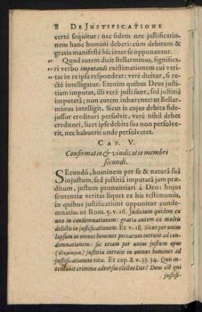 Cap. V. Confirmatio et vindicatio membri secundi.