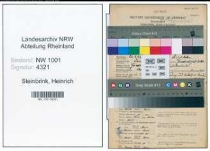 Entnazifizierung Heinrich Steinbrink, geb. 20.03.1896 (Fabrikarbeiter)