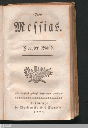 Zweyter Band: Der Meßias