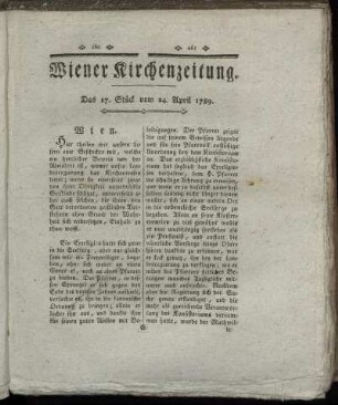 Das 17. Stück vom 24. April 1789.