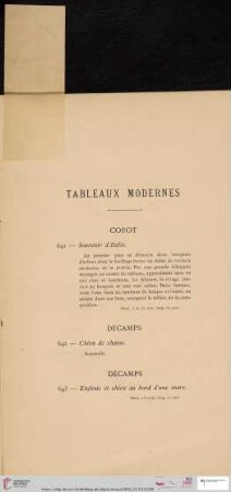 Tableaux Modernes (Nr. 641 - 650)
