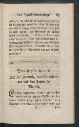 Das sechste Kapitel