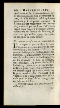 Des moyens de reformer la Conversation.