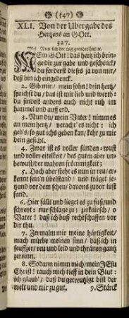 XLI. Von der Ubergabe des Hertzens an Gott. - XLV. Vom Lobe Gottes.