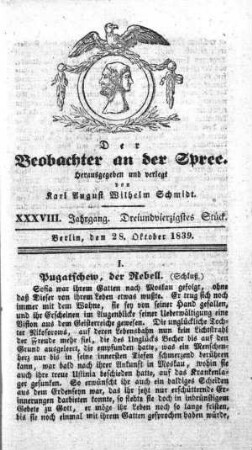 43. Stueck, 28. Oktober 1839