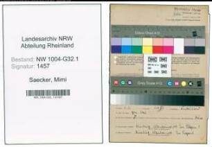 Entnazifizierung Mimi Saecker , geb. 06.04.1907 ()