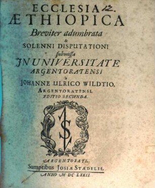 Ecclesia Æthiopica Breviter adumbrata