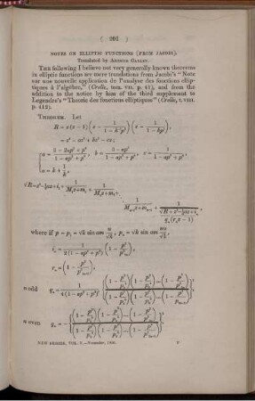 Notes on elliptic functions(From Jacobi).