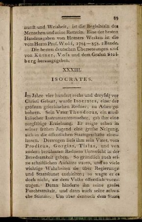 XXXIII. Isocrates. - XXXVI. Lysander.