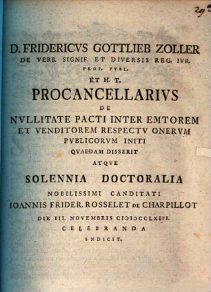 De nullitate pacti inter emptorem et venditorem respectu onerum publicorum initi ... : [progr.]