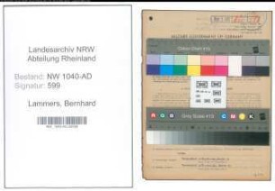 Entnazifizierung Bernhard Lammers , geb. 28.01.1901 (Gemeindevertreter)