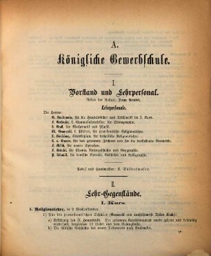 Jahresbericht über die Königliche Gewerbeschule in Kempten. 1872/73 (1873)