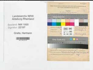 Entnazifizierung Hermann Gralla, geb. 31.07.1899 (Bauarbeiter)