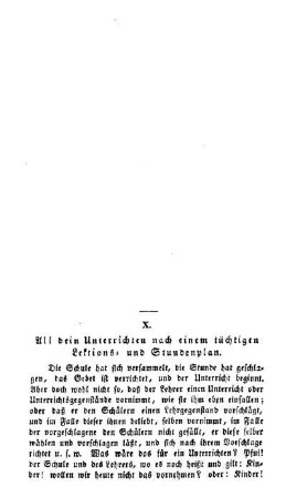 All dein Unterrichten nach einem tüchtigen Lektions- und Stundenplan : (Schluß folgt)