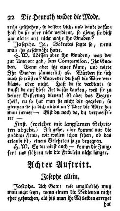 Achter Auftritt. Josephe allein