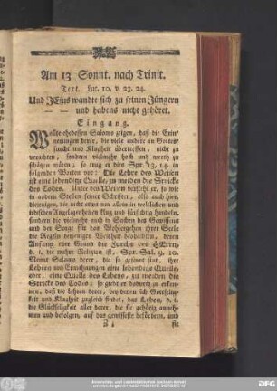 Am 13 Sonnt. nach Trinit. Text. Luc. 10. v. 23. 24.