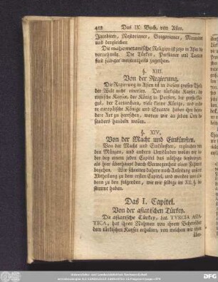 Das I. Capitel. Von der asiatischen Türckey.